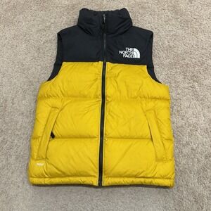 The North Face Men's 1996 Retro Nuptse Vest Size XXS Gold Black Full Zip Puffer